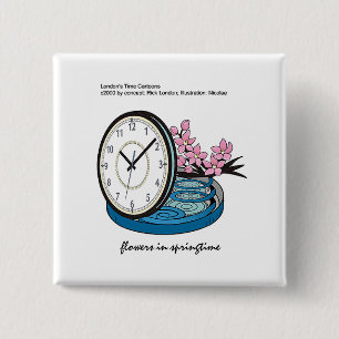Badge Carré 5 Cm Fleurs au printemps Cadeaux et T-shirts drôles et
