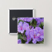 Badge Carré 5 Cm fleurs d'azalée violette 杜 花 鹃 (Devant & derrière)