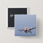 Badge Carré 5 Cm Fleurs de cerisier sur l'eau (Devant & derrière)