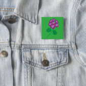 Badge Carré 5 Cm Fleurs de géranium (En situation)