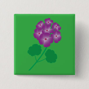 Badge Carré 5 Cm Fleurs de géranium