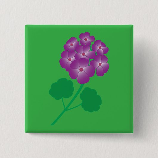 Badge Carré 5 Cm Fleurs de géranium (Devant)