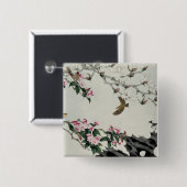 Badge Carré 5 Cm Fleurs de ressort (Devant & derrière)