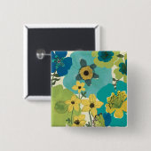 Badge Carré 5 Cm Fleurs décoratives de jardin (Devant & derrière)