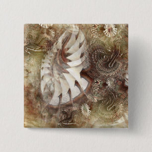 Badge Carré 5 Cm Fleurs d'imaginaire