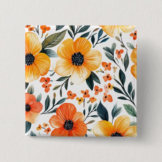 Badge Carré 5 Cm Fleurs Floral Pattern Sublimation-95654 (Devant)