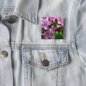 Badge Carré 5 Cm Fleurs roses d'Apple (En situation)