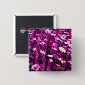 BADGE CARRÉ 5 CM FLEURS SAUVAGES (Devant & derrière)