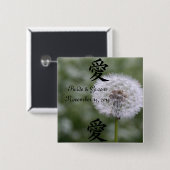 Badge Carré 5 Cm Fleurs Sauvages Mariage Invitations et Faveurs (Devant & derrière)