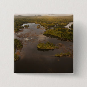 Badge Carré 5 Cm Fleuve Essequibo, plus long fleuve de Guyana, et 4
