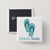 Badge Carré 5 Cm Flip Flops Beach Bum (Devant & derrière)