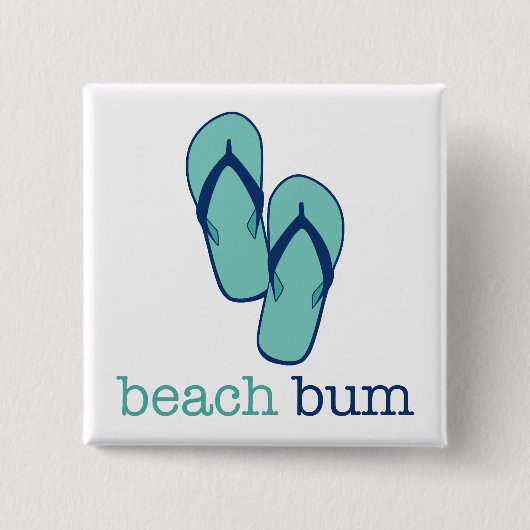 Badge Carré 5 Cm Flip Flops Beach Bum (Devant)