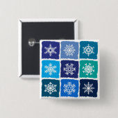 Badge Carré 5 Cm Flocon de neige (Devant & derrière)