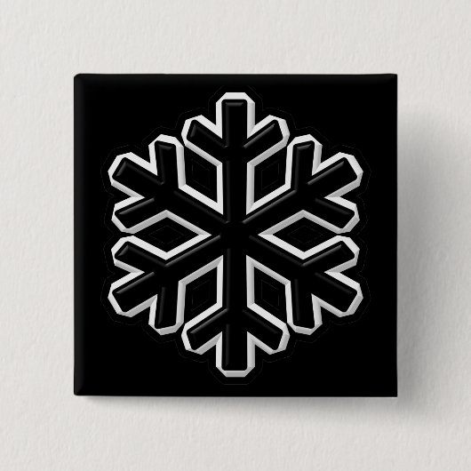 Badge Carré 5 Cm Flocon de neige de fer (Devant)
