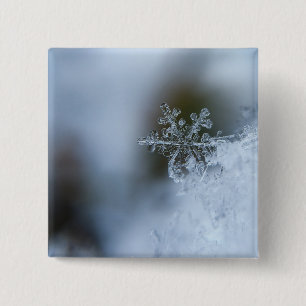 Badge Carré 5 Cm Flocon de neige Icy