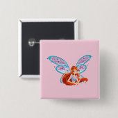 Badge Carré 5 Cm Floraison (Devant & derrière)