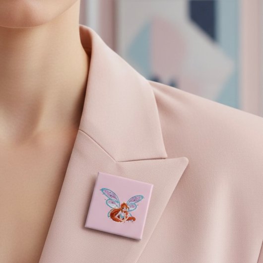 Badge Carré 5 Cm Floraison