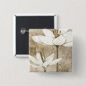 Badge Carré 5 Cm Floral dessiné par le crayon (Devant & derrière)