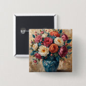 Badge Carré 5 Cm Floral Galore (Devant & derrière)