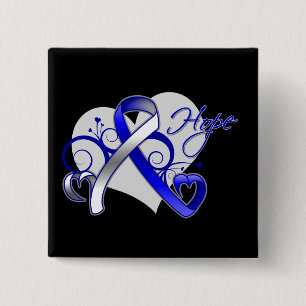 Badge Carré 5 Cm Floral Ribbon Hope - maladie de la SLA