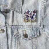 Badge Carré 5 Cm Floral soustrait dans le pourpre (En situation)