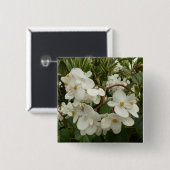 Badge Carré 5 Cm Flore de Bégonia blanche tropicale (Devant & derrière)