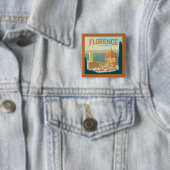 Badge Carré 5 Cm Florence, Italie (En situation)