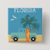 Badge Carré 5 Cm Floride : Bouton Voyage (Devant)