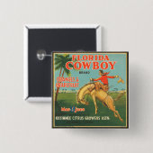Badge Carré 5 Cm Floride Cowboy (Devant & derrière)