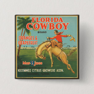 Badge Carré 5 Cm Floride Cowboy