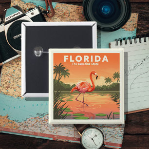 Badge Carré 5 Cm Floride vintage