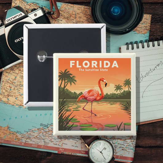 Badge Carré 5 Cm Floride vintage