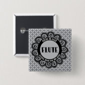 Badge Carré 5 Cm Flute est le meilleur (Devant & derrière)