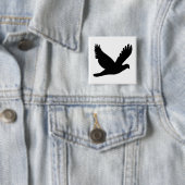 Badge Carré 5 Cm Flying dove silhouette (En situation)