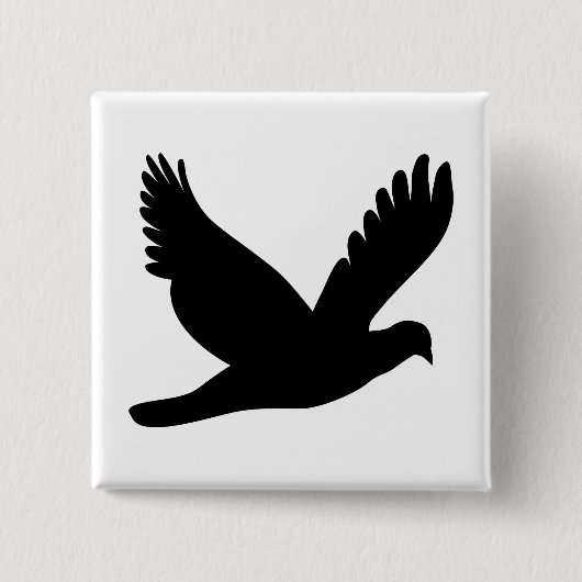 Badge Carré 5 Cm Flying dove silhouette (Devant)