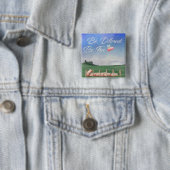 Badge Carré 5 Cm Flying Pig Be Different (En situation)