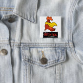 Badge Carré 5 Cm Foghorn Redneck (En situation)