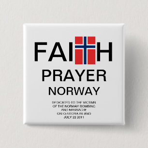 BADGE CARRÉ 5 CM FOI PRIER NORVÈGE