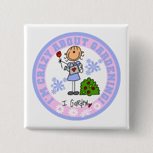 Badge Carré 5 Cm Folle de jardinage