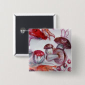 Badge Carré 5 Cm FOLLET MAGIQUE DE CHAMPIGNONS Détails (Devant & derrière)