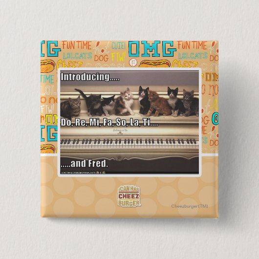 Badge Carré 5 Cm Font, le Re, MI, fa, ainsi, La, Ti, Fred (Devant)