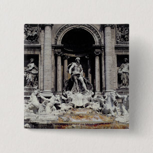 Badge Carré 5 Cm Fontaine de TREVI, construite 1732-62