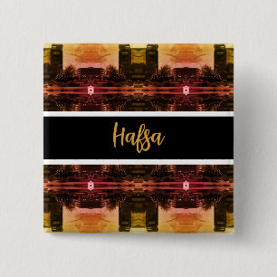 Badge Carré 5 Cm Fontaine vintage Irak Bagdad 1970