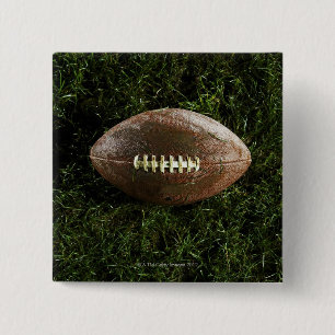 Badge Carré 5 Cm Football américain sur herbe, vue d'en haut
