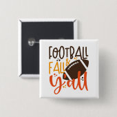 Badge Carré 5 Cm Football Fall & Y'all (Devant & derrière)