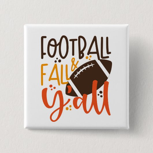 Badge Carré 5 Cm Football Fall & Y'all (Devant)