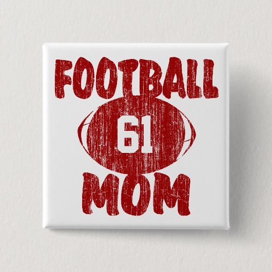 Badge Carré 5 Cm Football Maman Rouge (Devant)