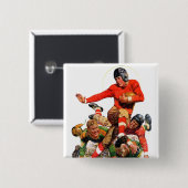 Badge Carré 5 Cm Football universitaire (Devant & derrière)