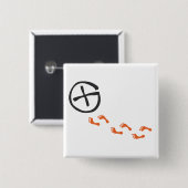 Badge Carré 5 Cm Footprints (Devant & derrière)