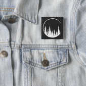 Badge Carré 5 Cm Forêt Florale Arbre Arbre Aimant Forêt Arbre (En situation)